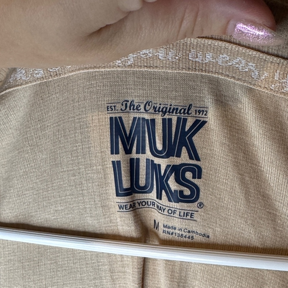 Muk Luks Women's Beige Long Sleeve Tunic - Picture 2 of 5